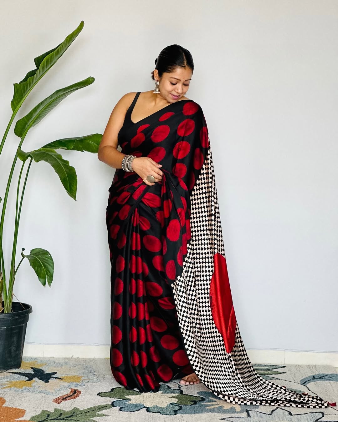 Most Beautiful Pure Ajrakh Gajji Silk Saree WIth Tassel